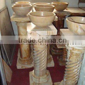 CUSTOM DESIGN TEAKWOOD MARBLE PEDESTALS