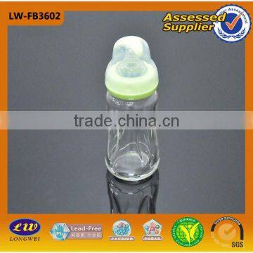 180ML High quality unbreakable glass feeding bottle with many colors