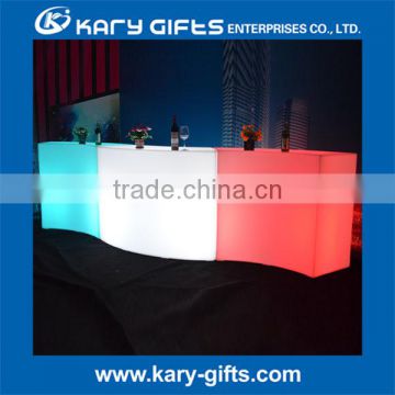 Modern outdoor plastic led bar furniture table led height bar table