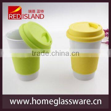 Colourworks Ceramic Mug With Yellow Silicone Band And Lid photo-3