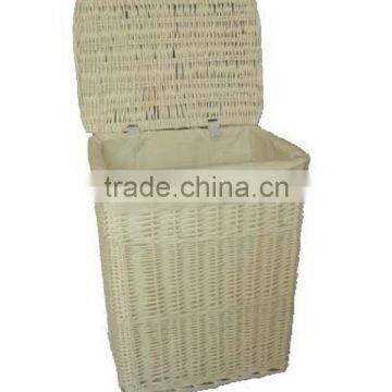 Rectangular wicker Laundry lidded hamper