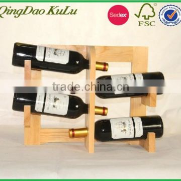 tabletopnatural wooden wine rack