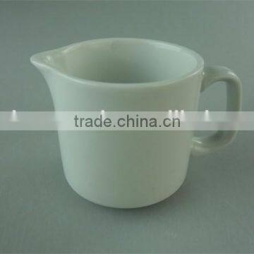 milk jug,stock cheap plain white ceramic milk jug with handle 100ML