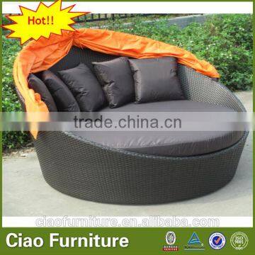 Cheap Rattan Furniture Round Sun Bed Cover photo-4