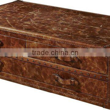2016 high quality retro ,vintage leather center table for living room T821#