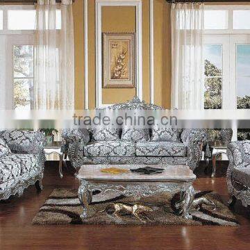 Luxury Design Hotel Ktv Rooms Furniture Customized Silver Foil 7 Seater Sofa Set