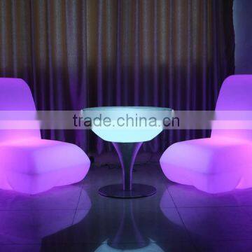 L shape led luminous outdoor garden chair and beach furniture