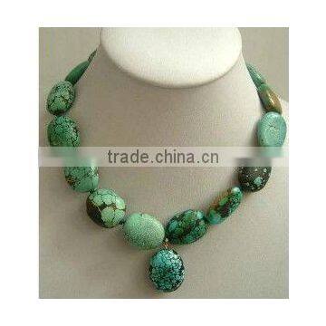 20*25mm natural green tuquoise necklace