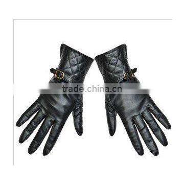 fashion leather glove for ladies