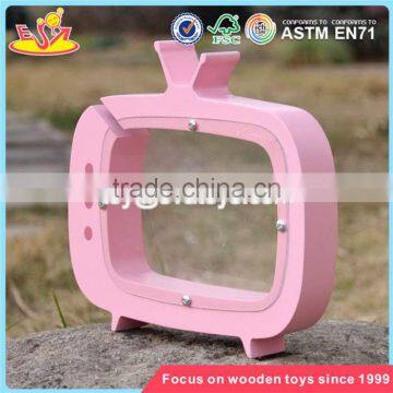 Wholesale TV Shape Girls Wooden Coin Bank Best Deisgn Lovely Wooden Coin Bank With Logo Customize W02A253 photo-4
