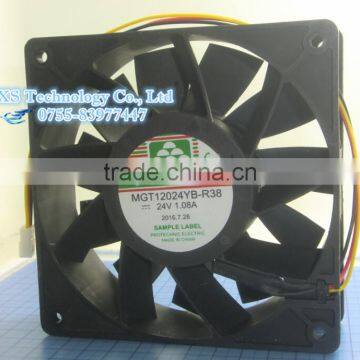 MGT12024YB-R38 24V 1.08A Fan 3wire 120*120*38mm 12cm Inverter Cooling Fan