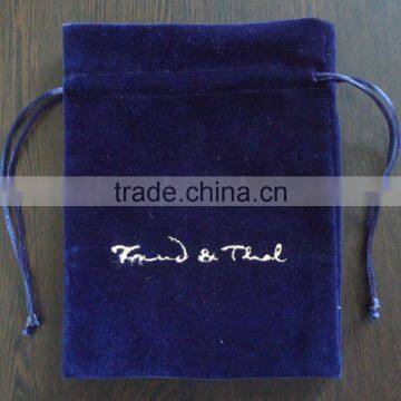Velvet Jewelry Pouch With Logo - Drawstring Bag With Lining photo-2