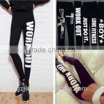 Hot sale Fashion Cotton Blend Pant Capris Black Soft Sportwear Spring Summer Sport Pants Women's Trousers