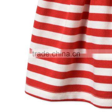 Soft Cotton Stripes Baby T-shirt Dress With Badge Appliques Kids Frocks Designs Dress Gril Dresses HSD5474 photo-2