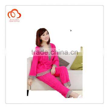 warehouse pajamas bamboo fabric with beautiful lace patten