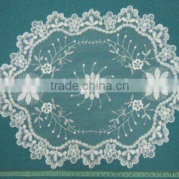 Fancy Rosette Ivory Gold White Wedding Table Cloth photo-3