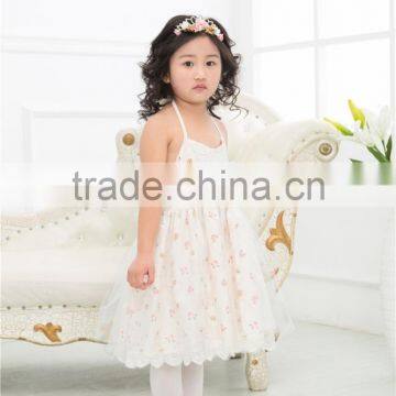 Newest Design Sling Fashion Kids Party Wear Girl Dress Baby Floral Backless Dress photo-2