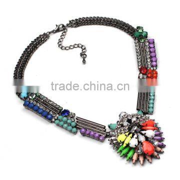 Fashion Multicolors Rhinestone Alloy Necklace for Girls photo-3