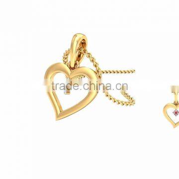 Indian Artificial Gold Plated Small CZ Stud Heart Pendant