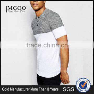 MGOO Promotional Teamwear Company Muscle Fit Knitted Polo Color Block Mens Shirts Body Building