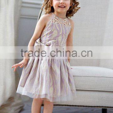 High quality low price baby gilrs party dress children summer sleveeless lace tulle cute dress