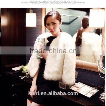 New Fashion 2016 Faux Fox Fur Coat Women Winter Medium Long Luxury Fake Fur Coats Female Jacket Overcoat Mex Mink Coat Ladies photo-2