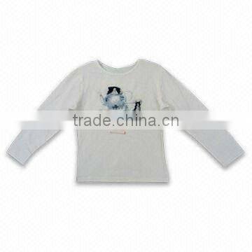 Long-sleeved T-shirt, Made of 100% Cotton Fabric, Suitable for Children