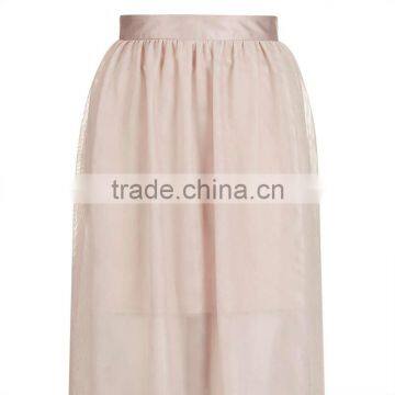 2017 OEM Spring Semi Persperctive Tulle Nude Prom Ladies Skirt photo-5