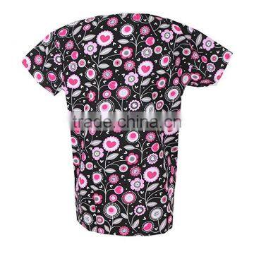New Sexy Selling Printed Medical Scrub for Women Mock Wrap Sets photo-2