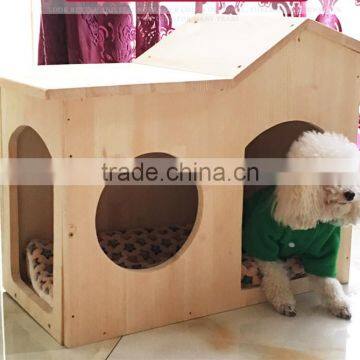 Hot selling china new fashion solid wood pet bed house wood pet doghouse for dog