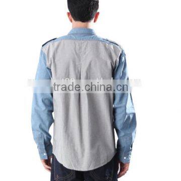 2016 Customized Cotton Uniform Long Sleeve Denim Dress Shirt for Men photo-2