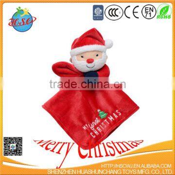 high quality plush Santa Claus Christmas Toy baby blanket