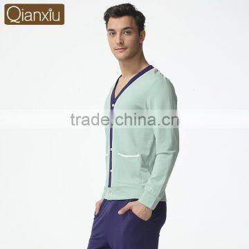 New Arrival Qianxiu Wholesale V-neck Cardigan Men Nighty photo-4