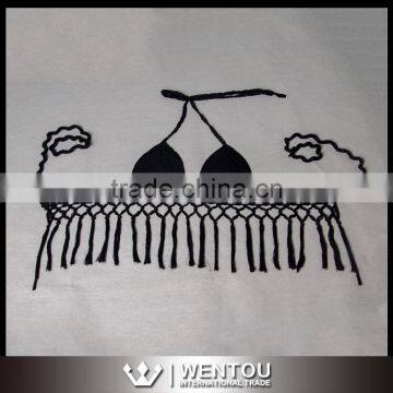 Sexy Crochet Swimwear Tassel Knitted Bikini photo-2