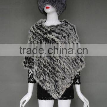 New style wholesale triangle rabbit fur knitted shawl fashion pretty shawl