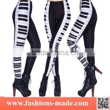 Fashion Slim Piano Keyboard Printed Leggings