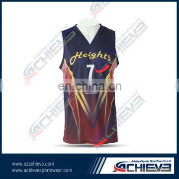 sublimation all over print sports team basketball jersey factory