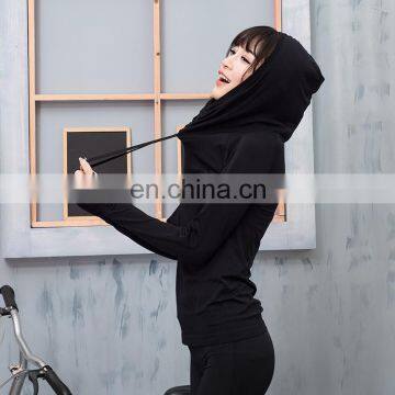 Breathable Dry Quick Hooded Yoga Shirts For Women Long Sleeve Professional Sports Running Tess Gym Fitness Workout Training Tops photo-2