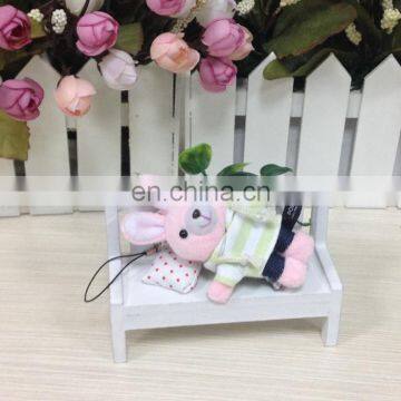 Pink Rabbit Mini Stuffed Animal Wholesale Cheap Custom Keychains For Girls photo-3