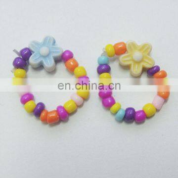 kids flower beads rings for litter girl