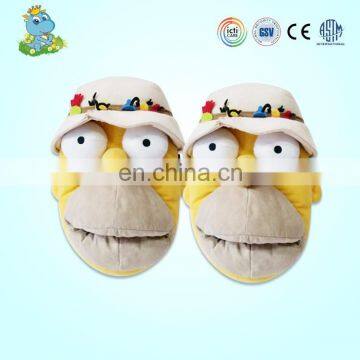 Funny design Winter warm Kids hamburger plush indoor slippers