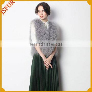 Elegant Vest Genuine Mongolian Fur Women Wear Waistcoat