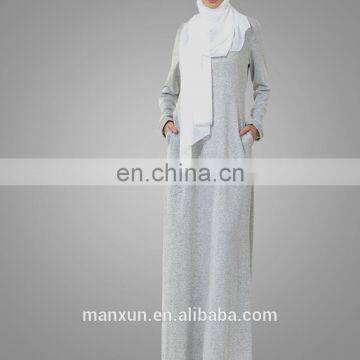Muslim Women Everyday Abaya Design Knit Jersey Dress Dubai Abaya Wholesale photo-2