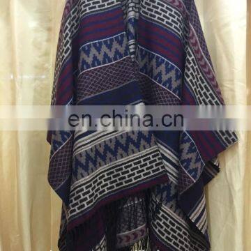 Wholesale Mexican Imports Women's Traditional Ruana Wool Wraps 100% Kashmir Pashmina Shawl photo-3