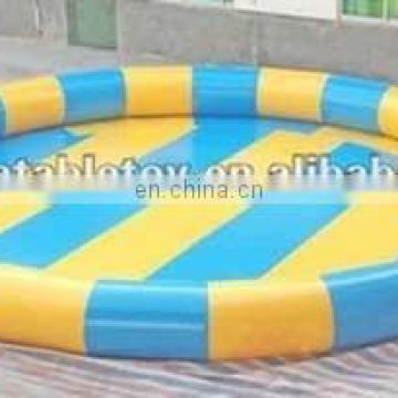 inflatable blue and yellow swimming pool