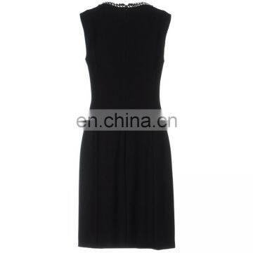 OEM High Quality Sleeveless Bodycon Knee Length Solid Night Club Dresses Beaded Evening Dress