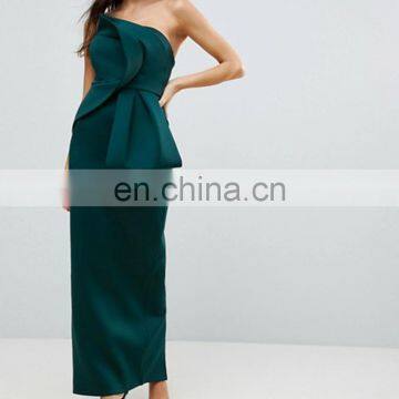 2018 New Design Bandeau Fold Bow Front Scuba Maxi Women Prom Dress