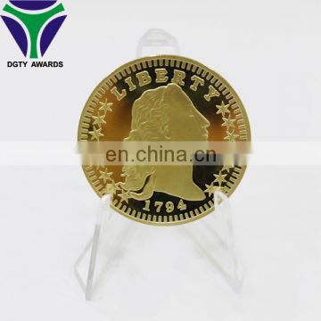 Promotional liberty custom zinc alloy challenge metal souvenir commemorative coin for sale