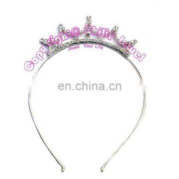 Silver rhinestone Pointed crown design fashion party headband prom ornament headpiece jewelry for grils