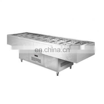 Energy-Saving Sandwiches Fresh-Keeping Cabinet Horizontal Refrigerator Air-Cooling Freezer Working Bench Temperature 0-10 Dc